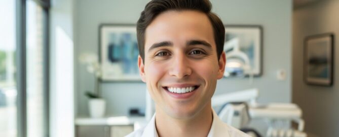 Happy patient after professional teeth whitening in Alexandria VA