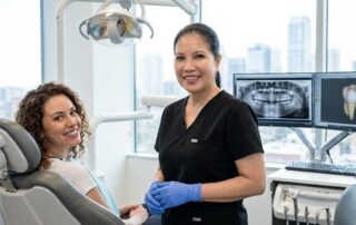 Patient after laser teeth whitening in Alexandria VA dental office