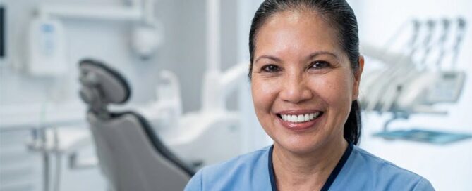 Smiling patient after dental implants surgery at Christine L Mai DDS PC in Woodbridge VA