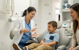 Child with braces at dentist office in Woodbridge VA