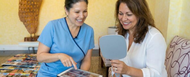 Dentist in Alexandria VA discussing dental bonding vs veneers treatment options