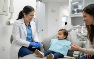 Child having a calm first dental checkup at a family dentist in Woodbridge VA