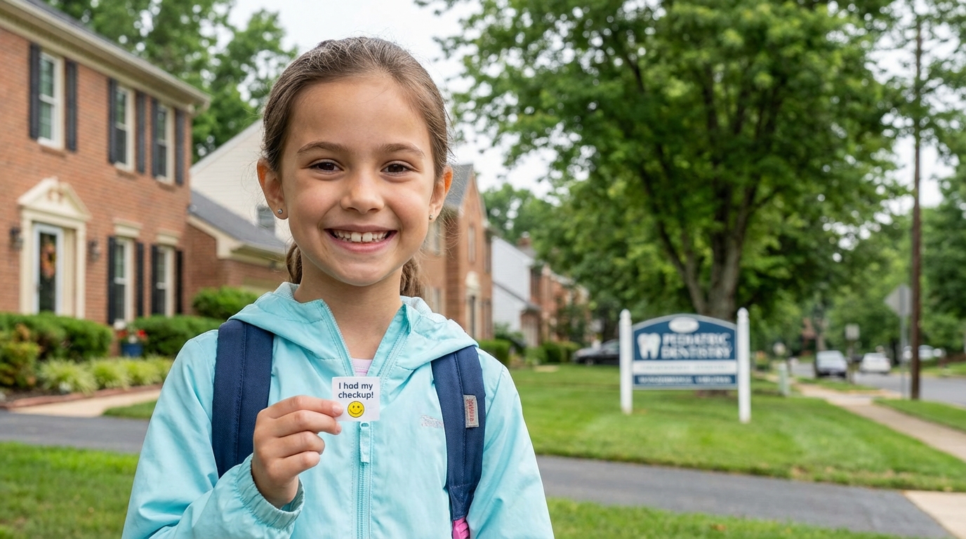 confident child smile after regular dental checkup in Woodbridge VA