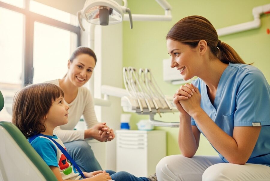 child feeling comfortable during pediatric orthodontic visit Woodbridge VA