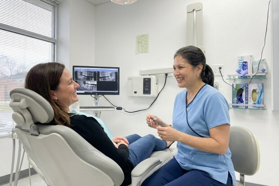 dental implant consultation Woodbridge VA friendly dentist patient discussion